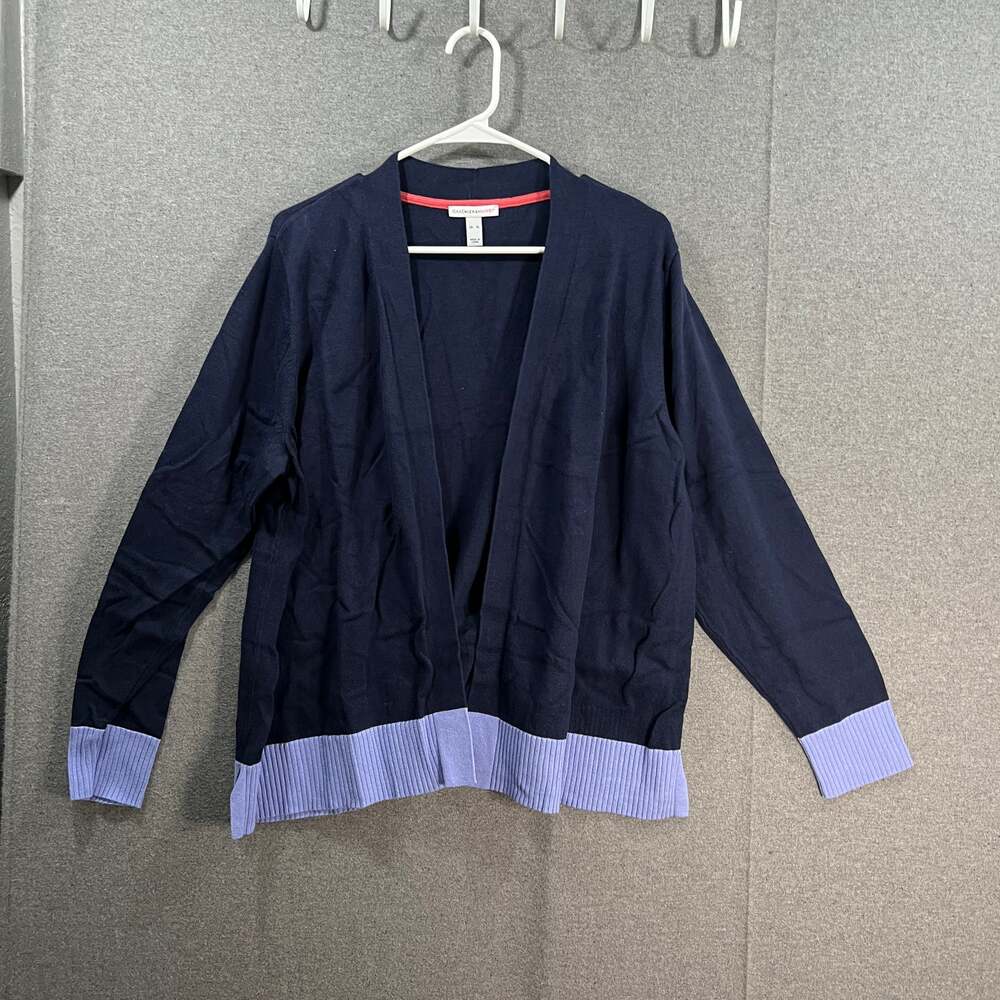 Isaac Mizrahi LIVE! Cardigan Sweater Navy, X-Large